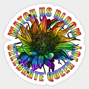 Watch Us Bloom Sunflower Rainbow Sticker